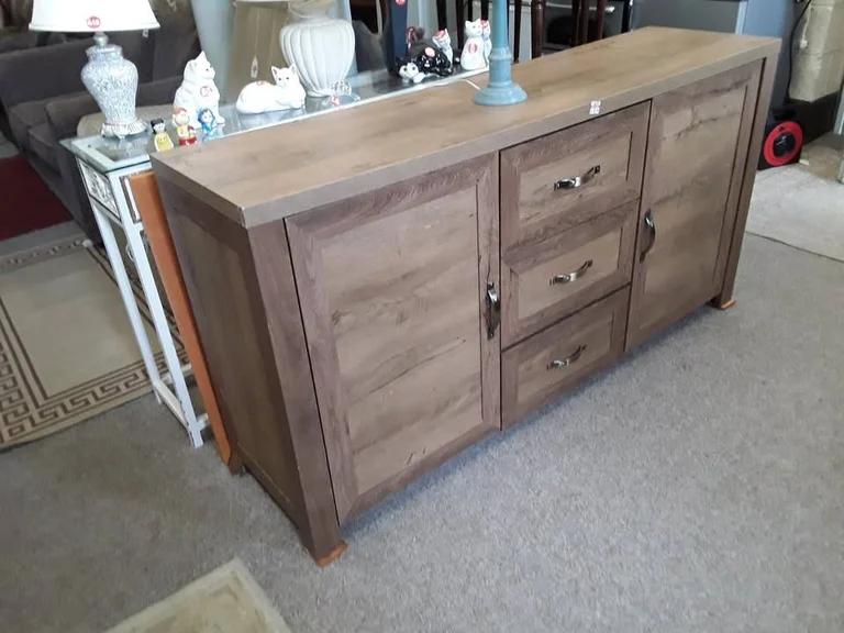 Heavy modern walnut veneered sideboard Low Cost Moves 2nd Hand Furniture